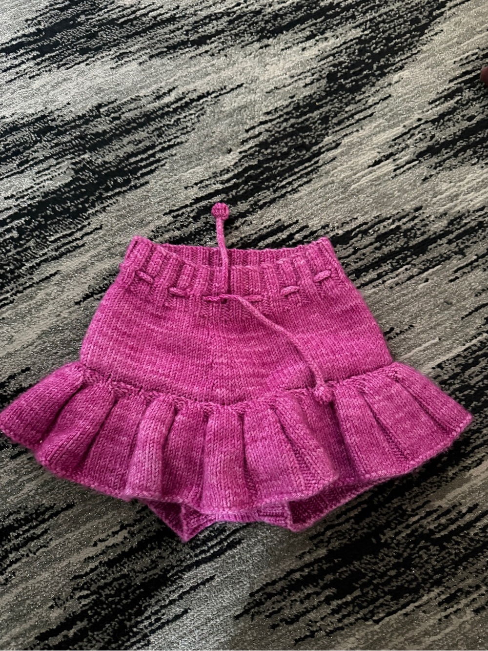 Misha And Puff Knit Ruffle Skort in Bright Magenta